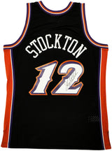 Utah Jazz John Stockton Autographed Black Authentic Mitchell & Ness 1998-99 Hardwood Classic Swingman Jersey Size L Beckett BAS Witness Stock #224356