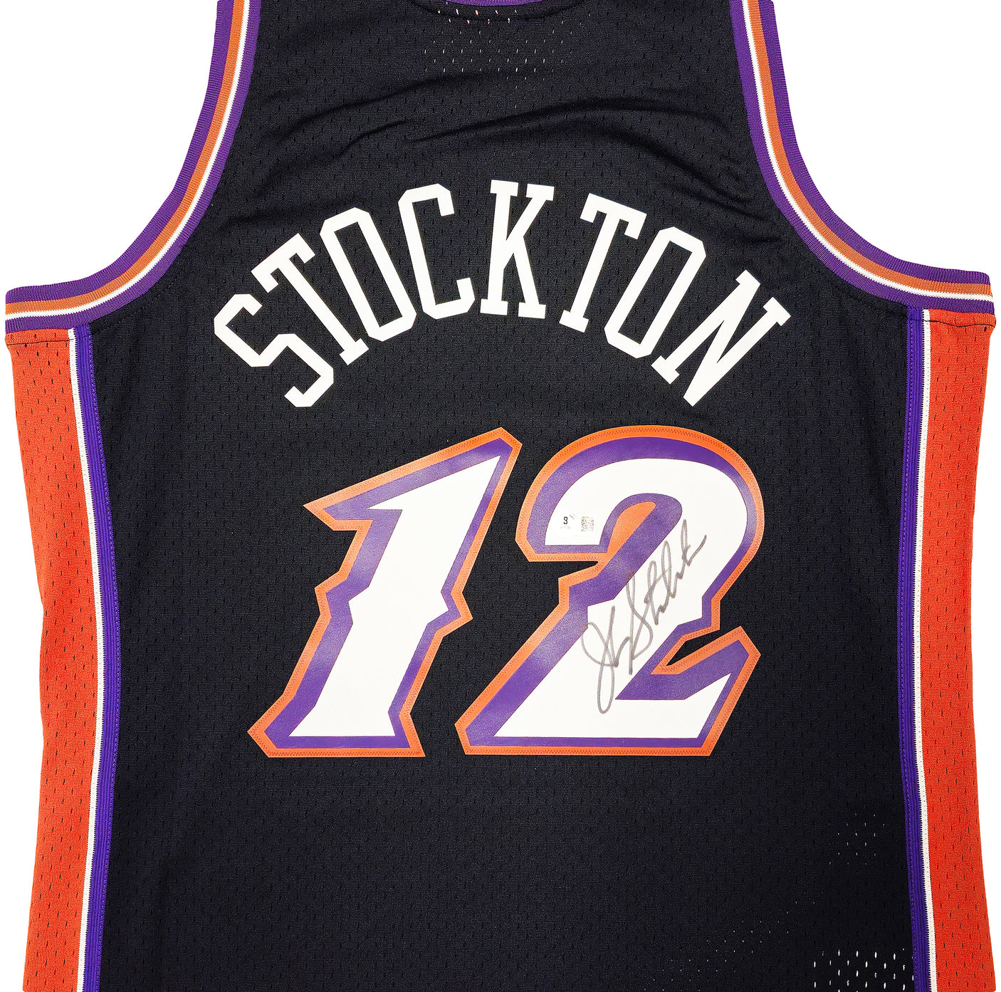 Utah Jazz John Stockton Autographed Black Authentic Mitchell & Ness 1998-99 Hardwood Classic Swingman Jersey Size L Beckett BAS Witness Stock #224356