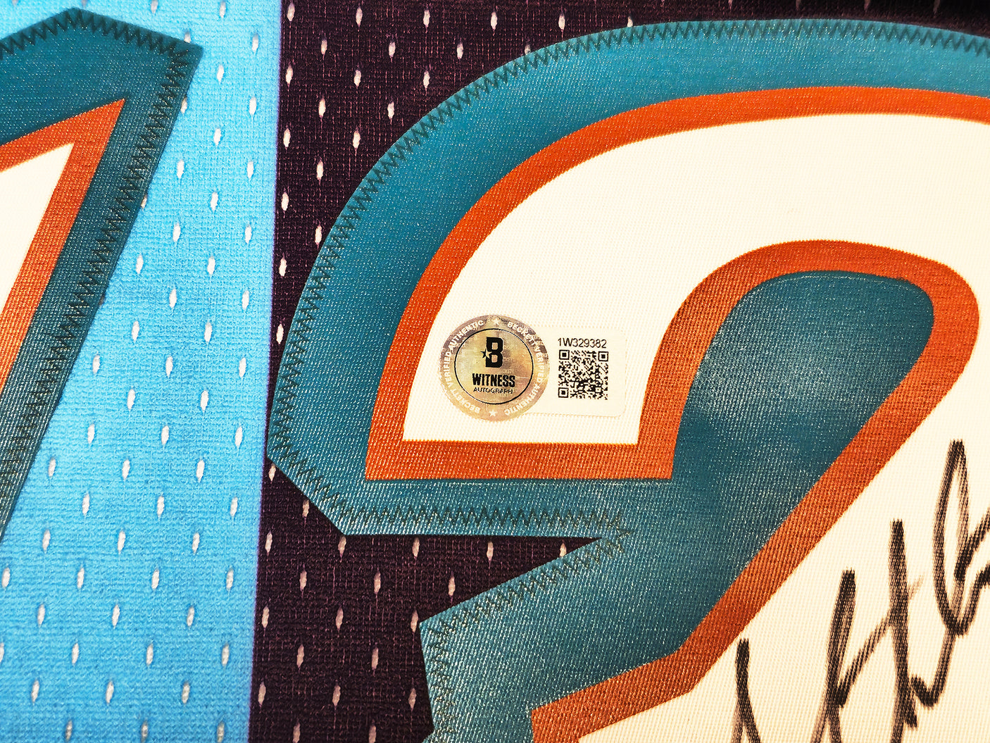 Utah Jazz John Stockton Autographed Blue & Purple Authentic Mitchell & Ness 1996-97 Hardwood Classic Swingman Split Jersey Size XL Beckett BAS Witness Stock #224341