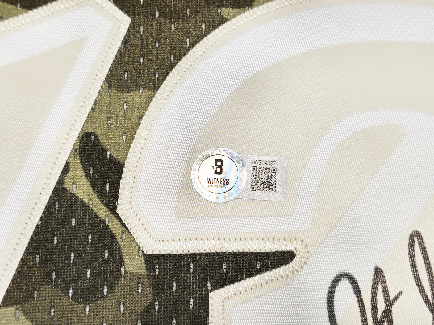 Utah Jazz John Stockton Autographed Green Authentic Mitchell & Ness 1998-99 Hardwood Classic Swingman Ghost Camo Jersey Size L Beckett BAS Witness Stock #224348