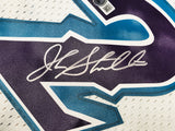 Utah Jazz John Stockton Autographed White Authentic Mitchell & Ness 1996-97 Hardwood Classic Swingman Jersey Size XXL Beckett BAS Witness Stock #224353