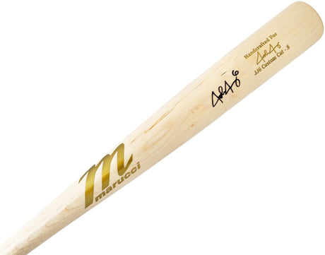 Josh Jung Autographed Blonde Marucci Player Model Baseball Bat Texas Rangers Beckett BAS Witness Stock #224404