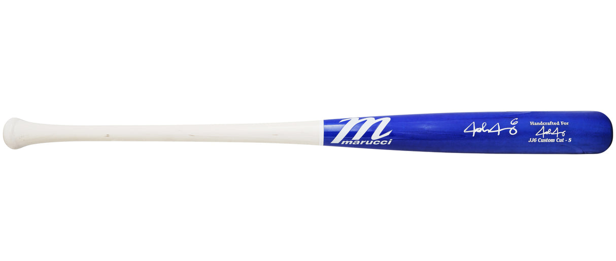 Josh Jung Autographed Blue & White Marucci Player Model Baseball Bat Texas Rangers Beckett BAS Witness Stock #224405