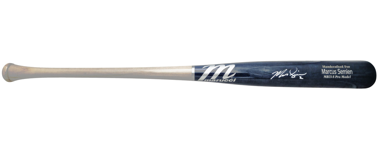 Marcus Semien Autographed Navy & Grey Marucci Player Model Baseball Bat Texas Rangers Beckett BAS Witness Stock #224402