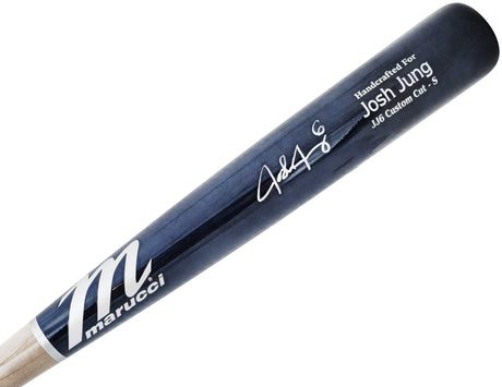 Josh Jung Autographed Navy & Grey Marucci Player Model Baseball Bat Texas Rangers Beckett BAS Witness Stock #224410