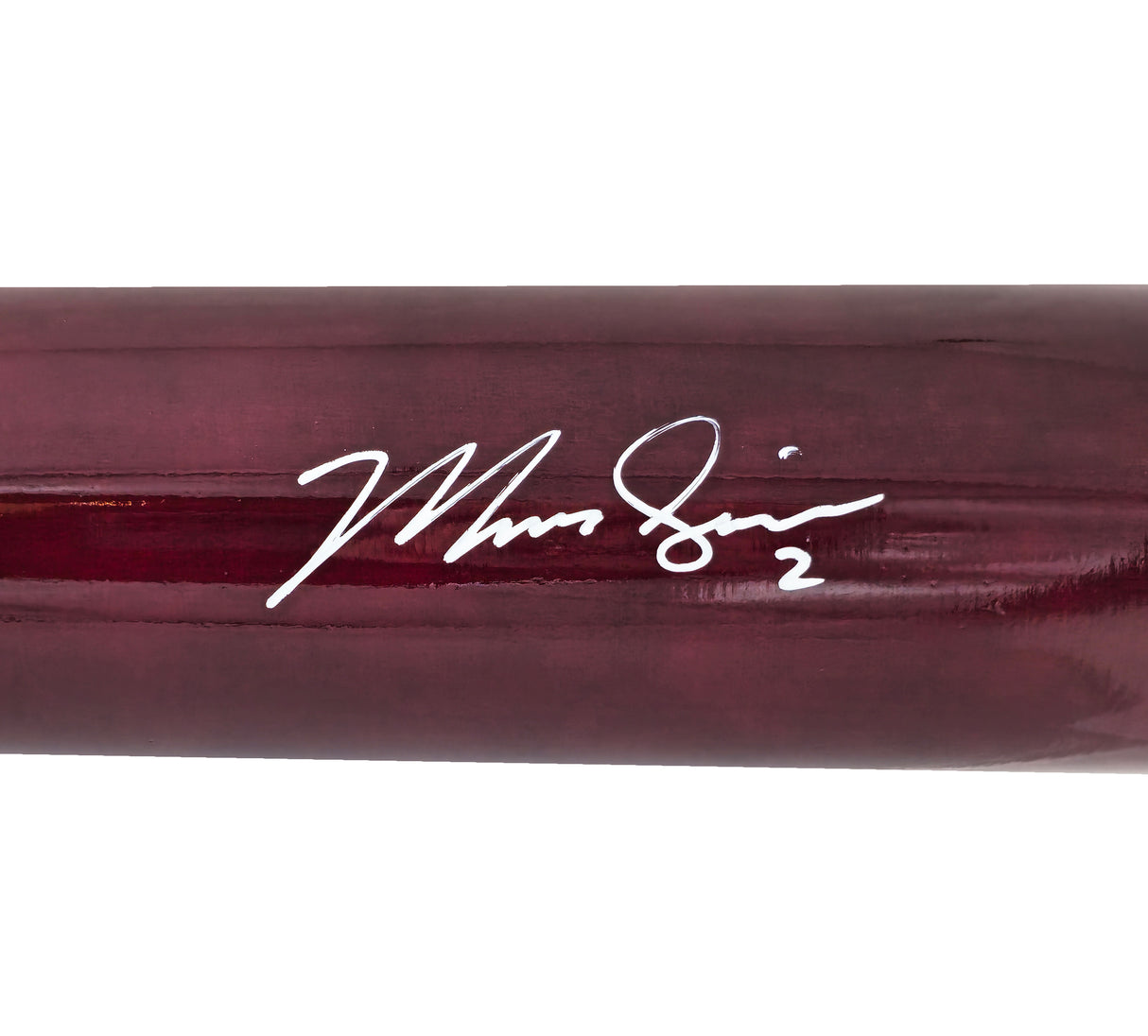 Marcus Semien Autographed Maroon & Navy Marucci Player Model Baseball Bat Texas Rangers Beckett BAS Witness Stock #224403