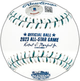 Josh Jung Autographed Official 2023 All Star Game Logo Game Baseball Texas Rangers "Rookie AS Game" Beckett BAS Witness Stock #224411