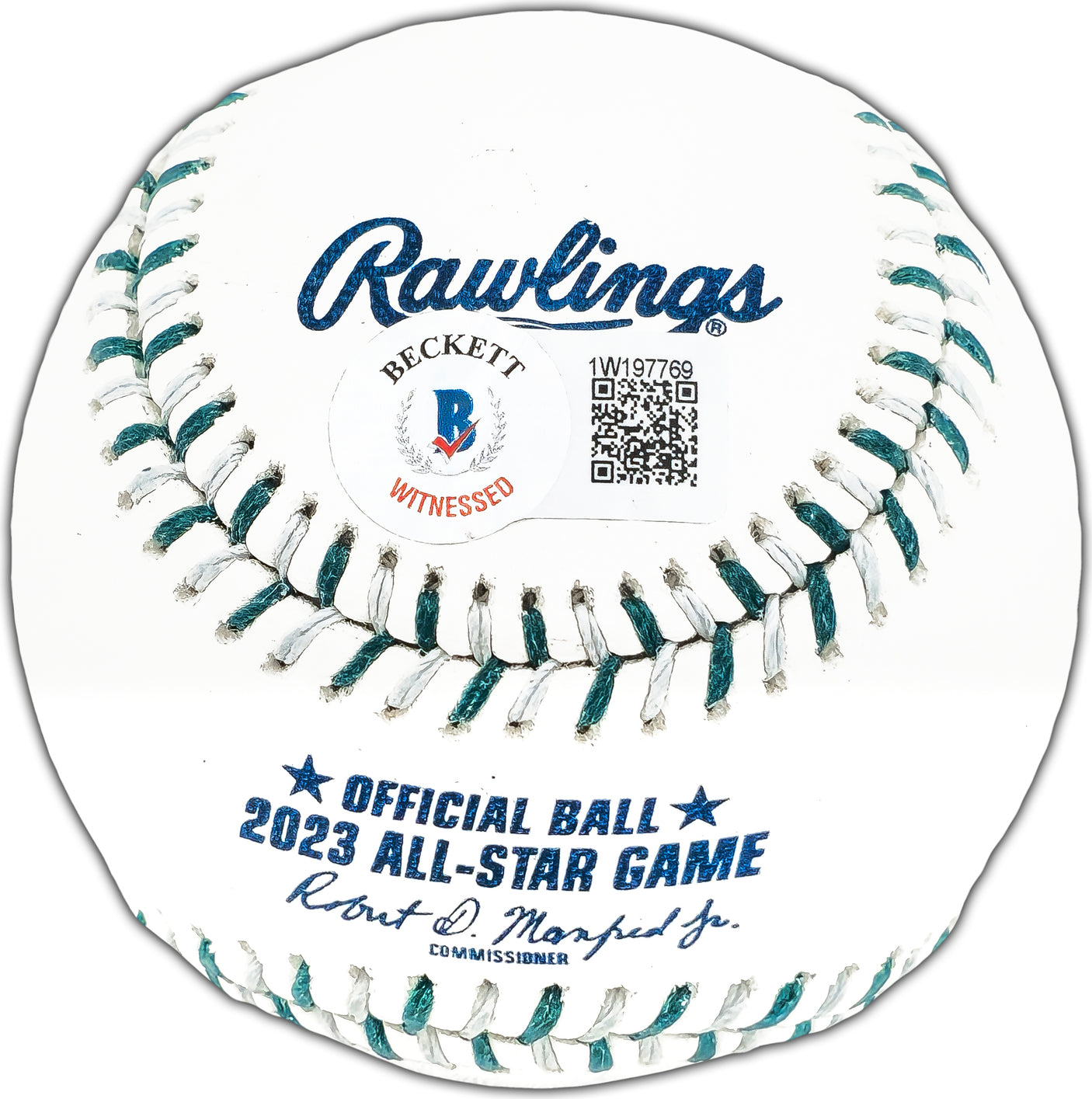 Josh Jung Autographed Official 2023 All Star Game Logo Game Baseball Texas Rangers "Rookie AS Game" Beckett BAS Witness Stock #224411