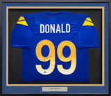 Los Angeles Rams Aaron Donald Autographed Framed Blue Jersey Beckett BAS Witness Stock #239063