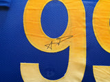 Los Angeles Rams Aaron Donald Autographed Framed Blue Jersey Beckett BAS Witness Stock #239063