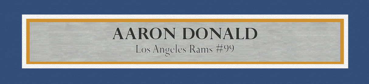 Los Angeles Rams Aaron Donald Autographed Framed Blue Jersey Beckett BAS Witness Stock #239063