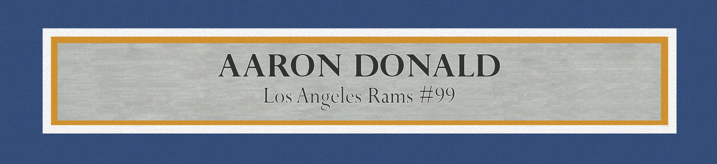 Los Angeles Rams Aaron Donald Autographed Framed Blue Jersey Beckett BAS Witness Stock #239063