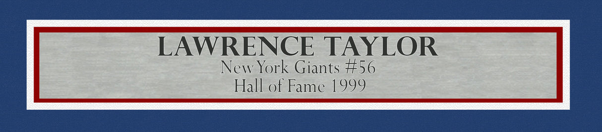 New York Giants Lawrence Taylor Autographed Framed Blue Jersey Beckett BAS Witness Stock #239065
