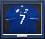 Kansas City Royals Bobby Witt Jr. Autographed Framed Blue Nike Jersey Beckett BAS Witness Stock #239067