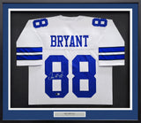 Dallas Cowboys Dez Bryant Autographed Framed White Jersey Beckett BAS Witness Stock #239061