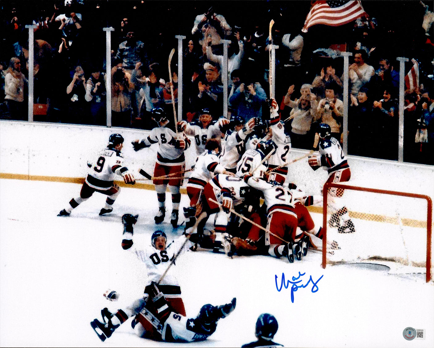 Mark Pavelich Autographed 16x20 Photo Team USA Beckett BAS QR #BJ060325