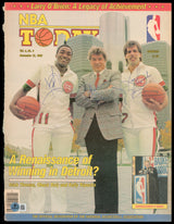 Chuck Daly, Isiah Thomas & Kelly Tripucka Autographed 11x14 NBA Today Magazine Page Photo Detroit Pistons Beckett BAS #AE08248
