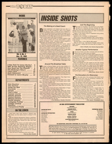 Chuck Daly, Isiah Thomas & Kelly Tripucka Autographed 11x14 NBA Today Magazine Page Photo Detroit Pistons Beckett BAS #AE08248
