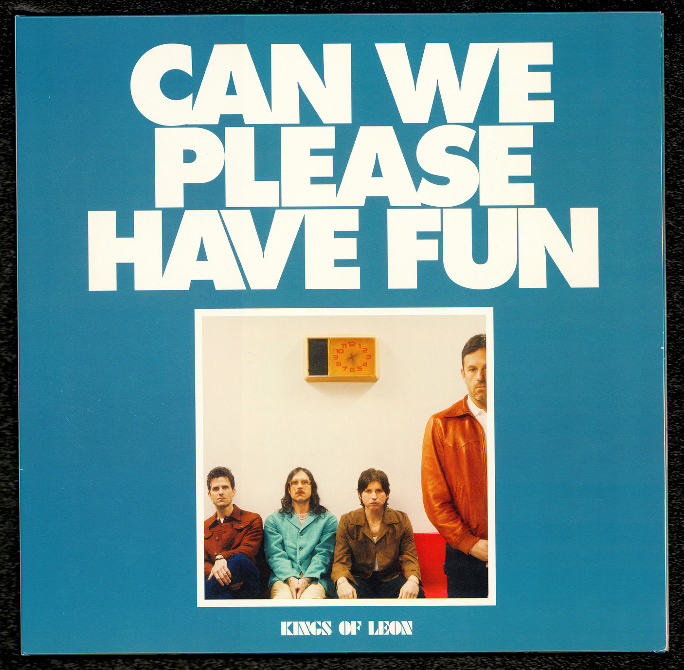 Kings of Leon Autographed 12x24 Poster Insert "All My Wildest Fantasies Are Here" Signed By All 4 Followill Band Members (With Vinyl & Record) Beckett BAS #AE08296