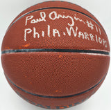 Paul Arizin Autographed Spalding Leather Basketball Philadelphia Warriors "#11 Phila. Warriors" Beckett BAS QR #BR88746