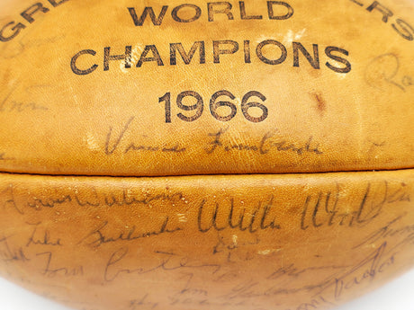 1967 Green Bay Packers Team Autographed Super Bowl II Champs Wilson NFL World Champions Logo Football With 54 Signatures Including Vince Lombardi Beckett BAS #AE31028