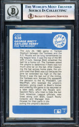 George Brett & Gaylord Perry Autographed 1984 Fleer Card #638 Kansas City Royals Auto Grade Gem Mint 10 Beckett BAS #17605524