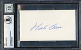 Hank Aaron Autographed 2x3.5 Cut Signature Atlanta Braves Auto Grade Gem Mint 10 Beckett BAS #17605639
