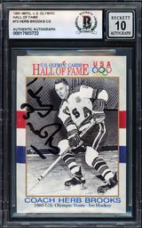 Herb Brooks Autographed 1991 Impel Card #72 1980 Team USA Miracle on Ice Auto Grade Gem Mint 10 Beckett BAS #17603722