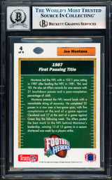 Joe Montana Autographed 1991 Upper Deck Heroes Card #4 San Francisco 49ers Auto Grade Gem Mint 10 Beckett BAS #17604089