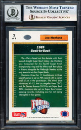 Joe Montana Autographed 1991 Upper Deck Heroes Card #7 San Francisco 49ers Auto Grade Gem Mint 10 Beckett BAS #17604091