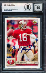 Joe Montana Autographed 1992 Upper Deck Card #560 San Francisco 49ers Auto Grade Gem Mint 10 Beckett BAS #17604094