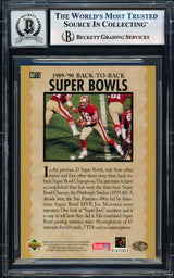 Joe Montana Autographed 1995 Upper Deck Card #MT15 San Francisco 49ers Auto Grade Gem Mint 10 Beckett BAS #17604103