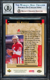 Joe Montana Autographed 1995 Upper Deck Card #6 San Francisco 49ers Auto Grade Gem Mint 10 Beckett BAS #17604132
