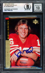 Joe Montana Autographed 1995 Upper Deck Card #7 San Francisco 49ers Auto Grade Gem Mint 10 Beckett BAS #17604136