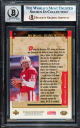 Joe Montana Autographed 1995 Upper Deck Card #7 San Francisco 49ers Auto Grade Gem Mint 10 Beckett BAS #17604136
