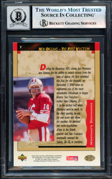 Joe Montana Autographed 1995 Upper Deck Card #7 San Francisco 49ers Auto Grade Gem Mint 10 Beckett BAS #17604137