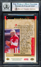 Joe Montana Autographed 1995 Upper Deck Card #9 San Francisco 49ers Auto Grade Gem Mint 10 Beckett BAS #17604139