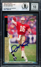 Joe Montana Autographed 1995 Upper Deck Card #12 San Francisco 49ers Auto Grade Gem Mint 10 Beckett BAS #17604153