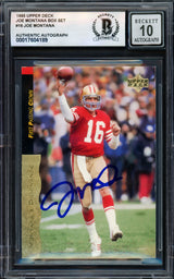 Joe Montana Autographed 1995 Upper Deck Card #16 San Francisco 49ers Auto Grade Gem Mint 10 Beckett BAS #17604189