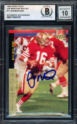 Joe Montana Autographed 1995 Upper Deck Card #17 San Francisco 49ers Auto Grade Gem Mint 10 Beckett BAS #17604197