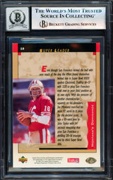 Joe Montana Autographed 1995 Upper Deck Card #18 San Francisco 49ers Auto Grade Gem Mint 10 Beckett BAS #17604198