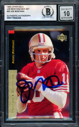 Joe Montana Autographed 1995 Upper Deck Card #25 San Francisco 49ers Auto Grade Gem Mint 10 Beckett BAS #17604244