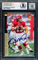 Joe Montana Autographed 1995 Upper Deck Card #29 San Francisco 49ers Auto Grade Gem Mint 10 Beckett BAS #17604245