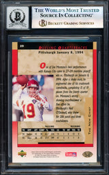 Joe Montana Autographed 1995 Upper Deck Card #29 San Francisco 49ers Auto Grade Gem Mint 10 Beckett BAS #17604245