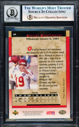 Joe Montana Autographed 1995 Upper Deck Card #29 San Francisco 49ers Auto Grade Gem Mint 10 Beckett BAS #17604246