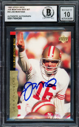 Joe Montana Autographed 1995 Upper Deck Card #33 San Francisco 49ers Auto Grade Gem Mint 10 Beckett BAS #17604265