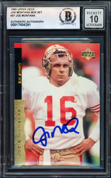 Joe Montana Autographed 1995 Upper Deck Card #37 San Francisco 49ers Auto Grade Gem Mint 10 Beckett BAS #17604291
