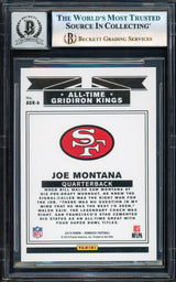 Joe Montana Autographed 2019 Donruss All Time Gridiron Kings Card #AGK-6 San Francisco 49ers Auto Grade Gem Mint 10 Beckett BAS #17604616