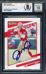 Joe Montana Autographed 2021 Donruss Card #57 San Francisco 49ers Auto Grade Gem Mint 10 Beckett BAS #17604651