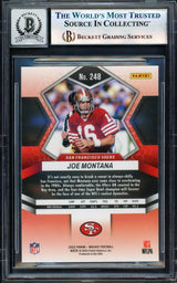 Joe Montana Autographed 2022 Panini Mosaic Card #248 San Francisco 49ers Auto Grade Gem Mint 10 Beckett BAS #17604748